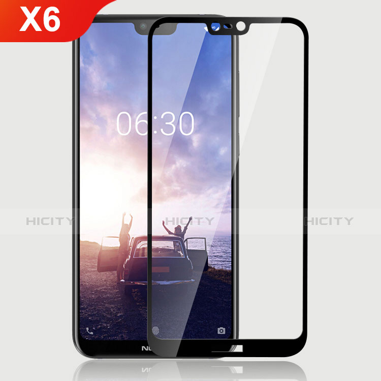 Nokia X6用強化ガラス フル液晶保護フィルム ノキア ブラック