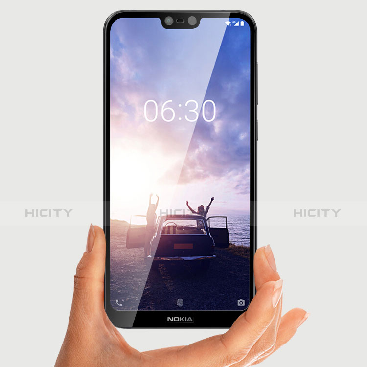 Nokia X6用強化ガラス フル液晶保護フィルム ノキア ブラック