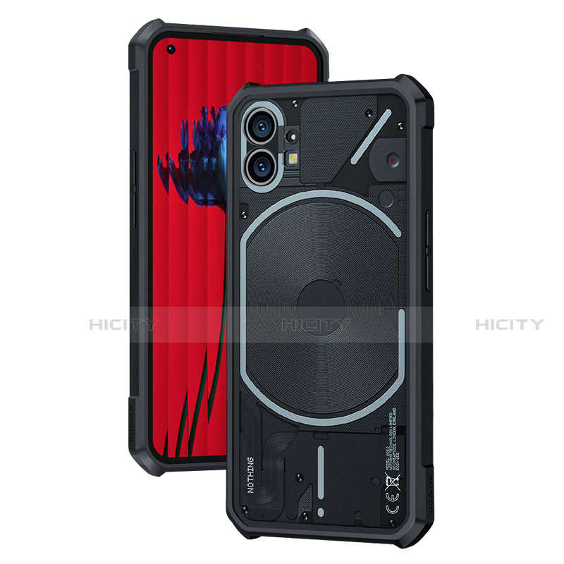 Nothing Phone 1用極薄ソフトケース シリコンケース 耐衝撃 全面保護 クリア透明 T09 Nothing Phone ブラック