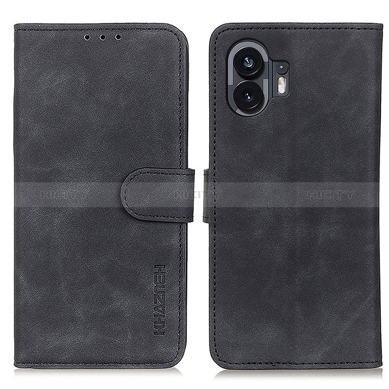 Nothing Phone 2用手帳型 レザーケース スタンド カバー K09Z Nothing Phone ブラック