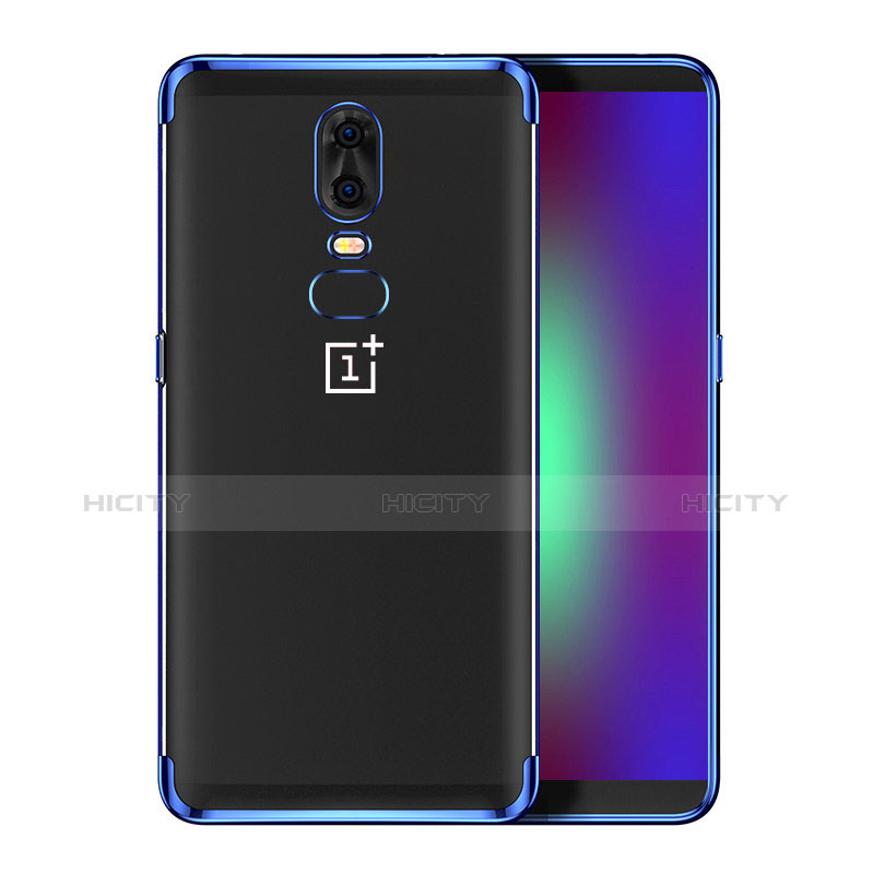 OnePlus 6用極薄ソフトケース シリコンケース 耐衝撃 全面保護 クリア透明 T05 OnePlus ネイビー