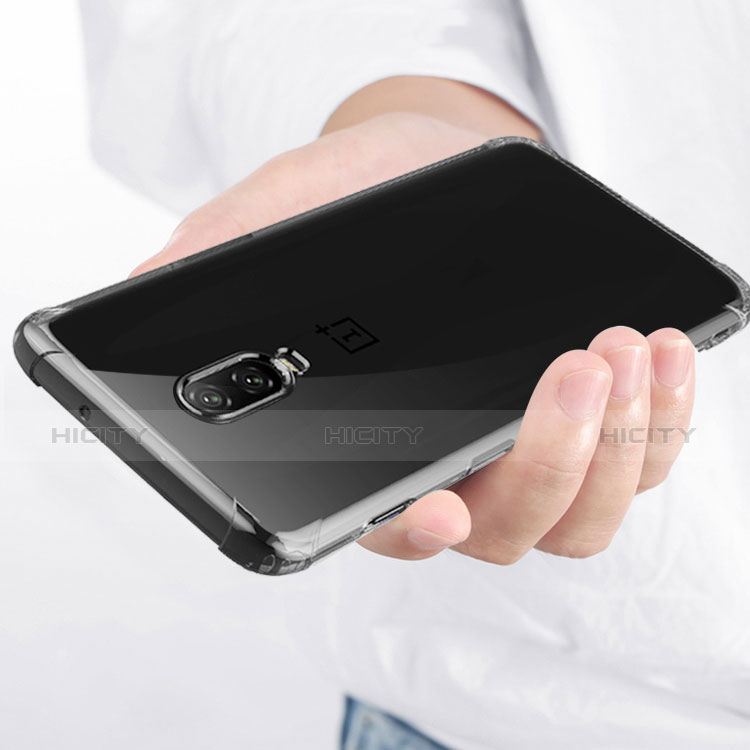 OnePlus 6T用極薄ソフトケース シリコンケース 耐衝撃 全面保護 クリア透明 T04 OnePlus クリア