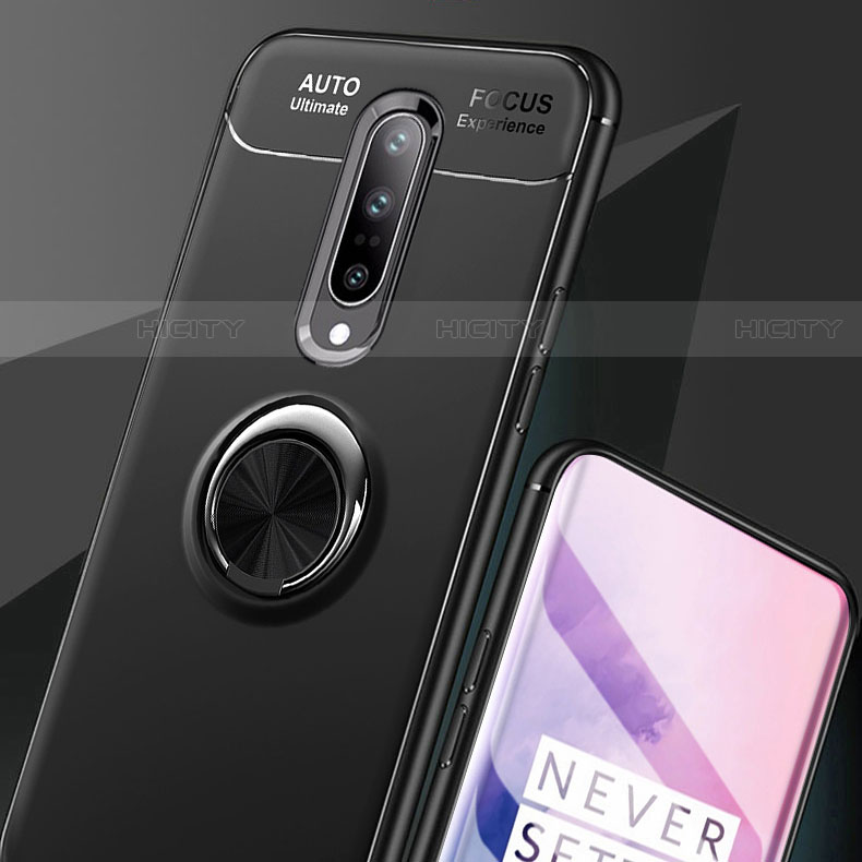 OnePlus 7 Pro用極薄ソフトケース シリコンケース 耐衝撃 全面保護 アンド指輪 マグネット式 バンパー OnePlus 