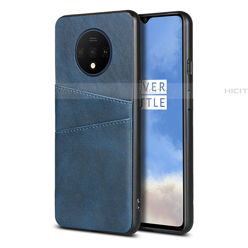 OnePlus 7T用ケース 高級感 手触り良いレザー柄 R01 OnePlus ネイビー