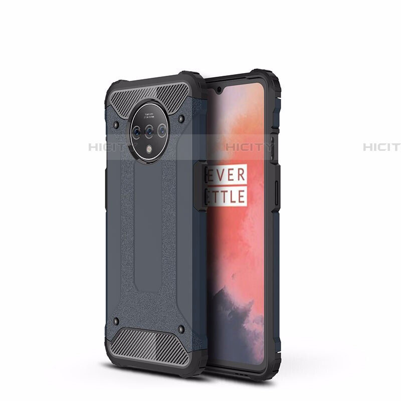 OnePlus 7T用ハイブリットバンパーケース プラスチック 兼シリコーン カバー R01 OnePlus ネイビー