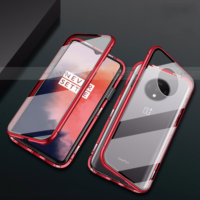 OnePlus 7T用ケース 高級感 手触り良い アルミメタル 製の金属製 360度 フルカバーバンパー 鏡面 カバー T01 OnePlus 