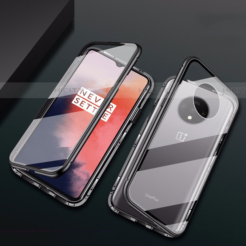 OnePlus 7T用ケース 高級感 手触り良い アルミメタル 製の金属製 360度 フルカバーバンパー 鏡面 カバー T01 OnePlus 