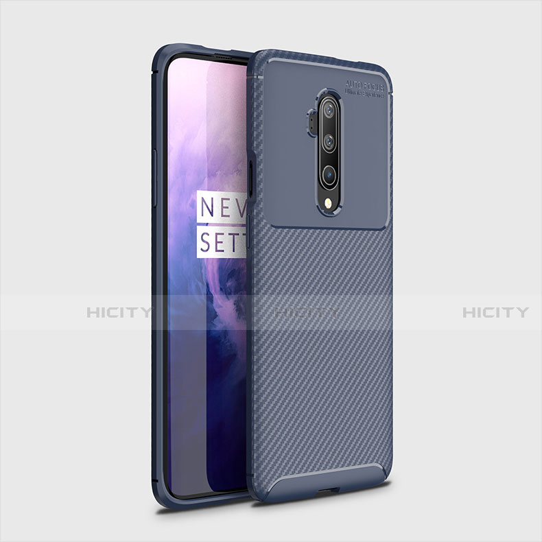 OnePlus 7T Pro 5G用シリコンケース ソフトタッチラバー ツイル カバー OnePlus ネイビー