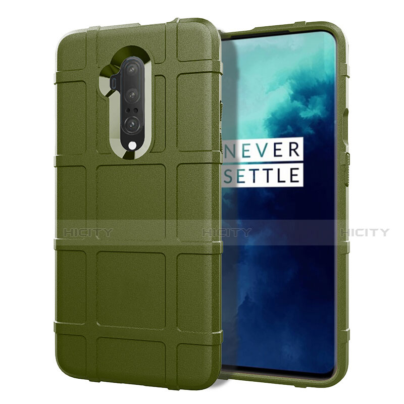 OnePlus 7T Pro 5G用360度 フルカバー極薄ソフトケース シリコンケース 耐衝撃 全面保護 バンパー S01 OnePlus グリーン