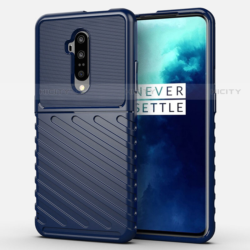 OnePlus 7T Pro用360度 フルカバー極薄ソフトケース シリコンケース 耐衝撃 全面保護 バンパー A01 OnePlus ネイビー