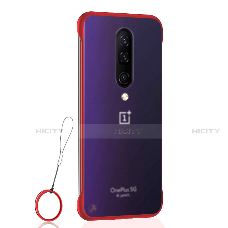 OnePlus 8用ハードカバー クリスタル クリア透明 H02 OnePlus レッド