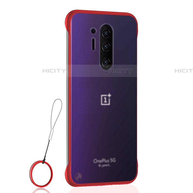 OnePlus 8 Pro用ハードカバー クリスタル クリア透明 S01 OnePlus レッド