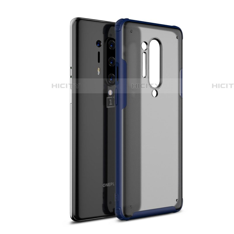 OnePlus 8 Pro用ハイブリットバンパーケース クリア透明 プラスチック 鏡面 カバー H01 OnePlus ネイビー