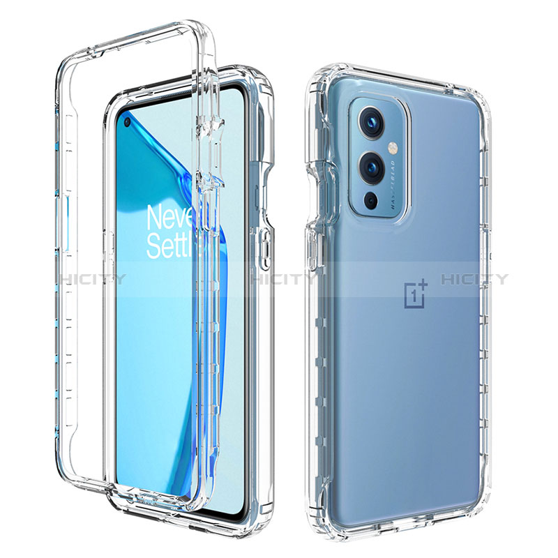 OnePlus 9 5G用前面と背面 360度 フルカバー 極薄ソフトケース シリコンケース 耐衝撃 全面保護 バンパー 勾配色 透明 OnePlus クリア