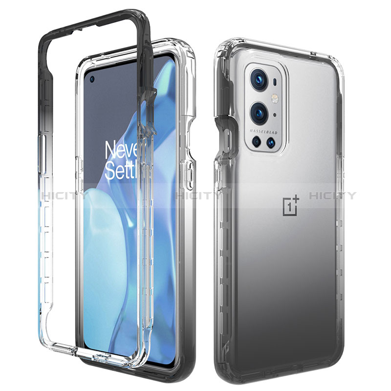 OnePlus 9 Pro 5G用前面と背面 360度 フルカバー 極薄ソフトケース シリコンケース 耐衝撃 全面保護 バンパー 勾配色 透明 OnePlus 