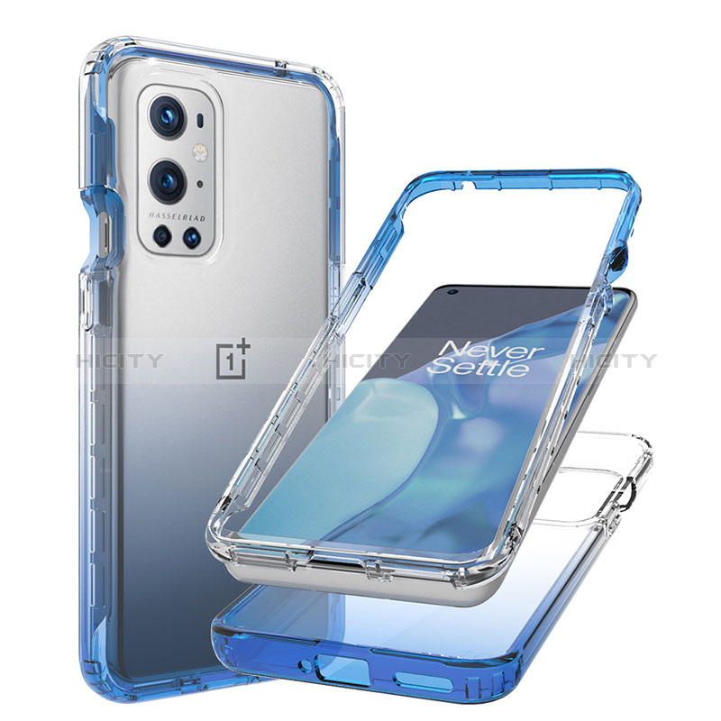 OnePlus 9 Pro 5G用前面と背面 360度 フルカバー 極薄ソフトケース シリコンケース 耐衝撃 全面保護 バンパー 勾配色 透明 OnePlus 