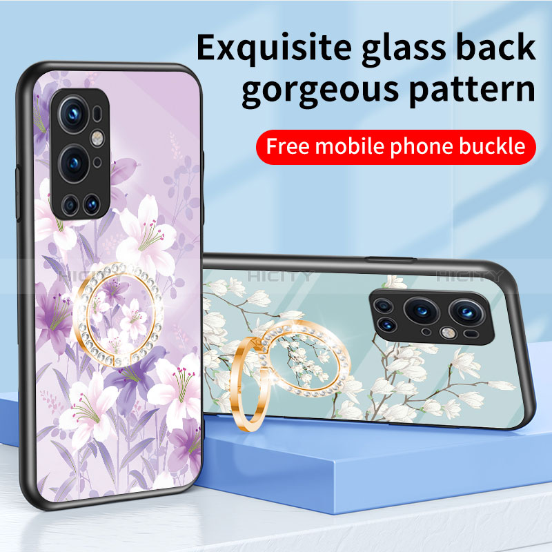 OnePlus 9 Pro 5G用ハイブリットバンパーケース プラスチック 鏡面 花 カバー S01 OnePlus 