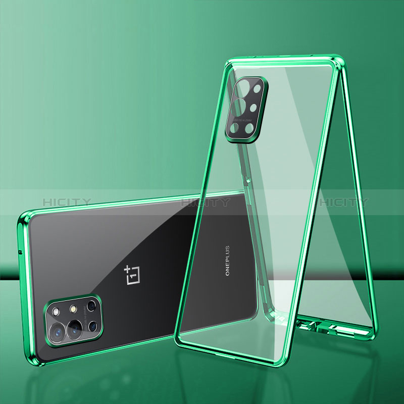 OnePlus 9R 5G用ケース 高級感 手触り良い アルミメタル 製の金属製 360度 フルカバーバンパー 鏡面 カバー OnePlus グリーン