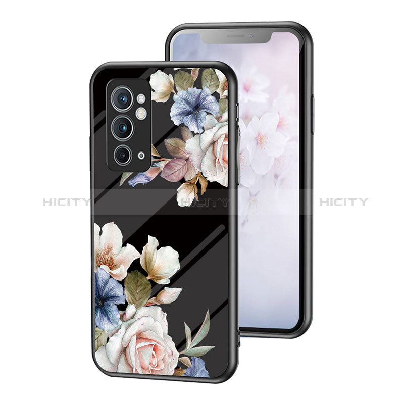 OnePlus 9RT 5G用ハイブリットバンパーケース プラスチック 鏡面 花 カバー OnePlus 