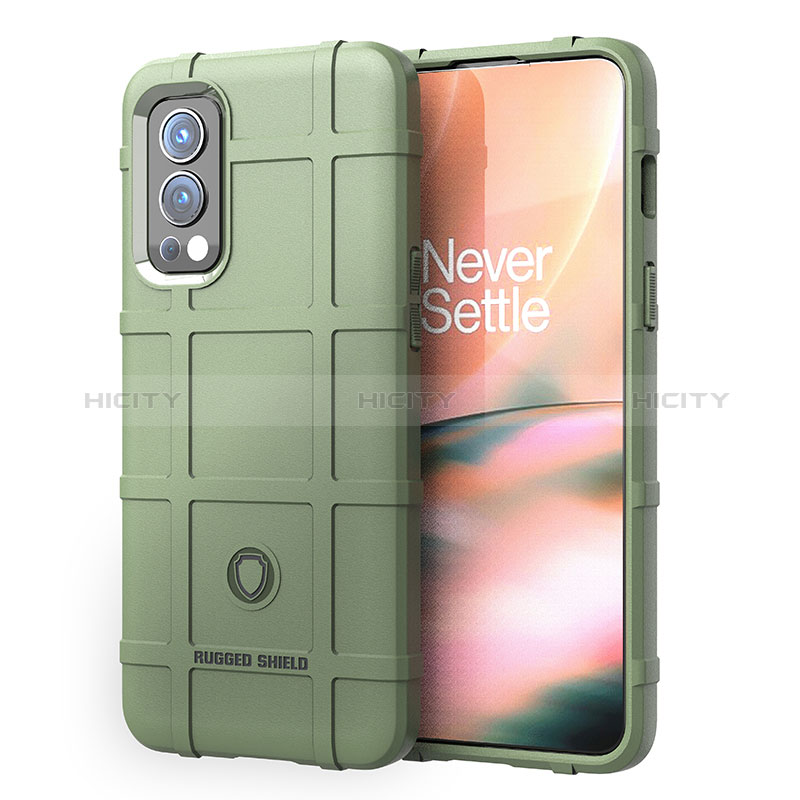 OnePlus Nord 2 5G用360度 フルカバー極薄ソフトケース シリコンケース 耐衝撃 全面保護 バンパー J01S OnePlus グリーン