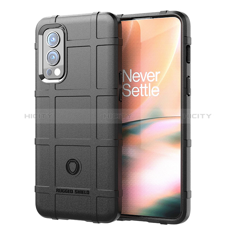 OnePlus Nord 2 5G用360度 フルカバー極薄ソフトケース シリコンケース 耐衝撃 全面保護 バンパー J01S OnePlus ブラック