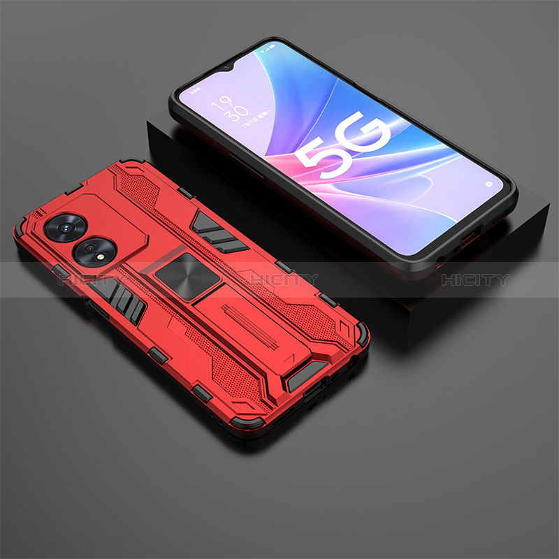 Oppo A1 Pro 5G用ハイブリットバンパーケース スタンド プラスチック 兼シリコーン カバー マグネット式 T02 Oppo 