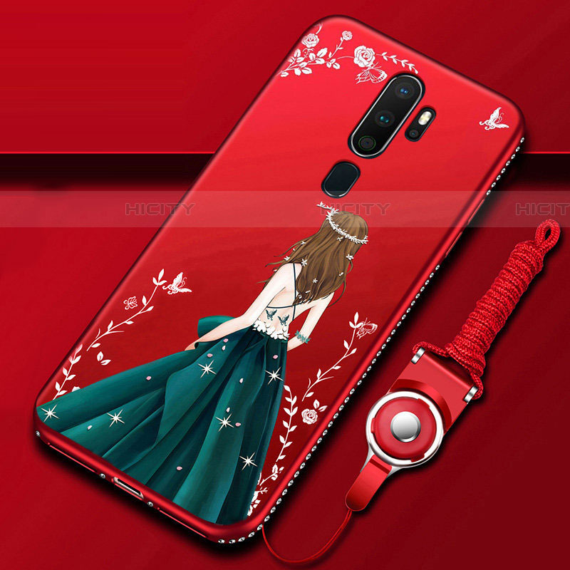 Oppo A11用シリコンケース ソフトタッチラバー バタフライ ドレスガール ドレス少女 カバー Oppo マルチカラー