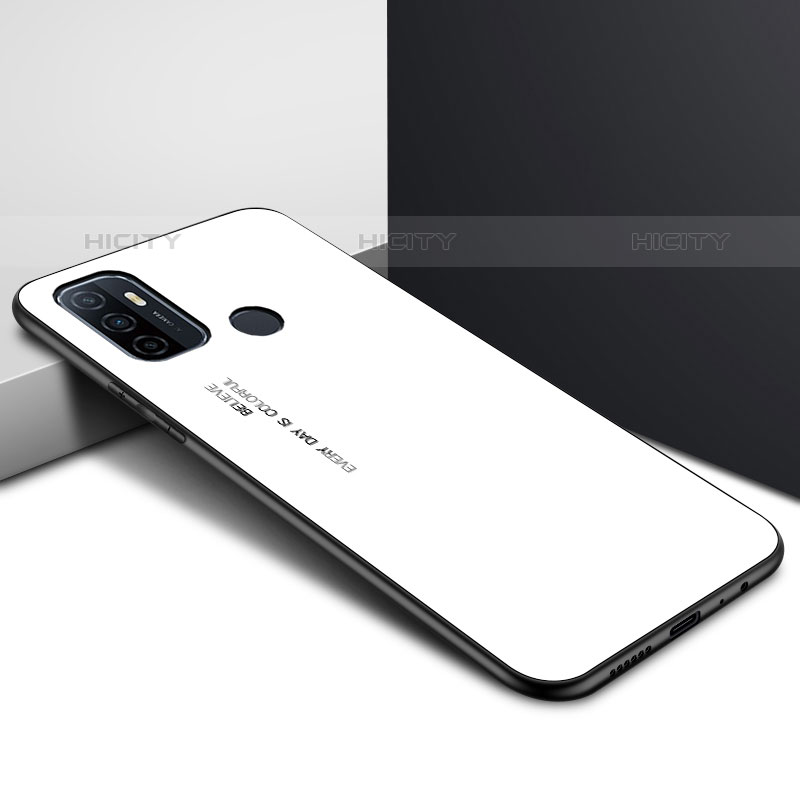 Oppo A11s用ハイブリットバンパーケース プラスチック 鏡面 カバー Oppo ホワイト