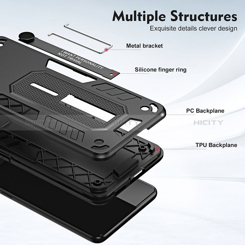 Oppo A17用ハイブリットバンパーケース スタンド プラスチック 兼シリコーン カバー H02P Oppo 