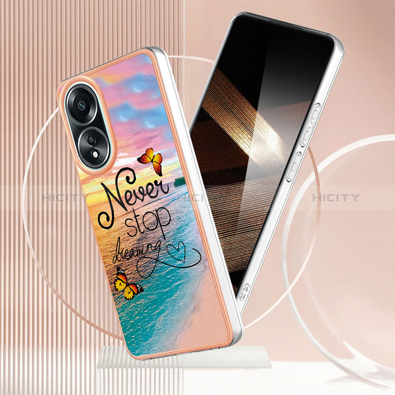 Oppo A18用シリコンケース ソフトタッチラバー バタフライ パターン カバー YB3 Oppo 