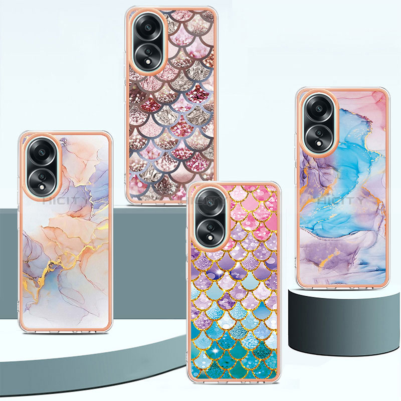 Oppo A18用シリコンケース ソフトタッチラバー バタフライ パターン カバー YB3 Oppo 