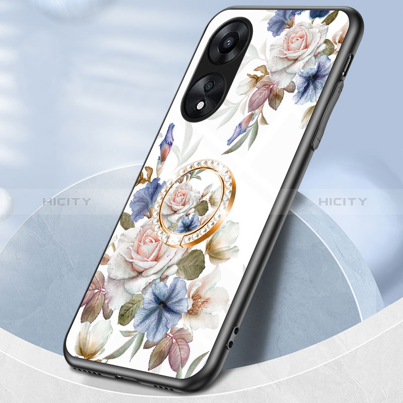 Oppo A18用ハイブリットバンパーケース プラスチック 鏡面 花 カバー S01 Oppo 