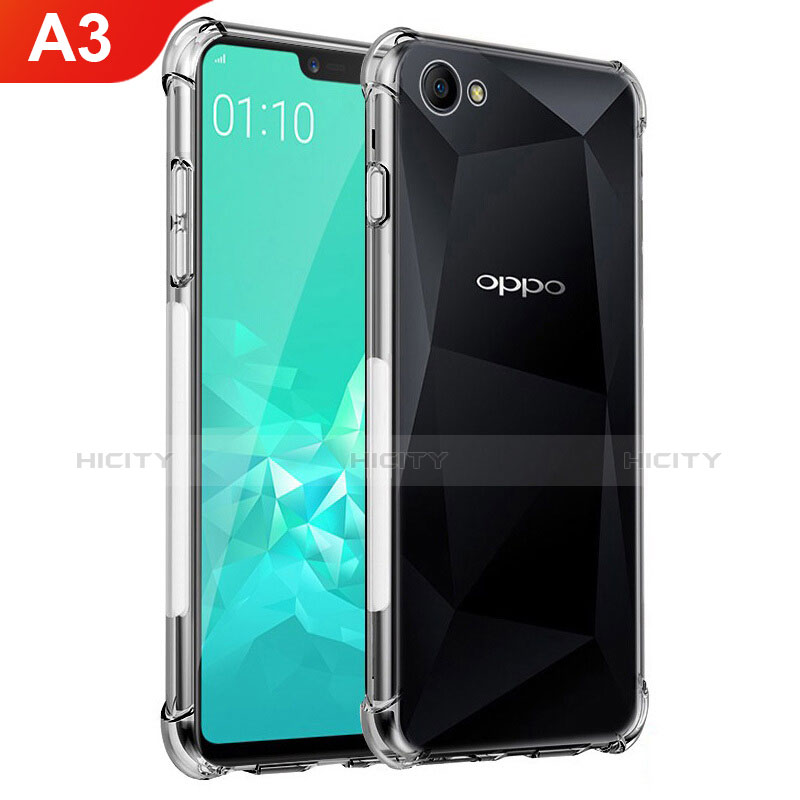 Oppo A3用極薄ソフトケース シリコンケース 耐衝撃 全面保護 クリア透明 T02 Oppo クリア