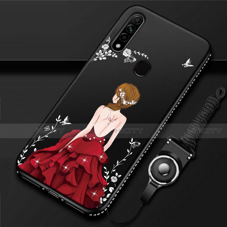 Oppo A31用シリコンケース ソフトタッチラバー バタフライ ドレスガール ドレス少女 カバー Oppo 