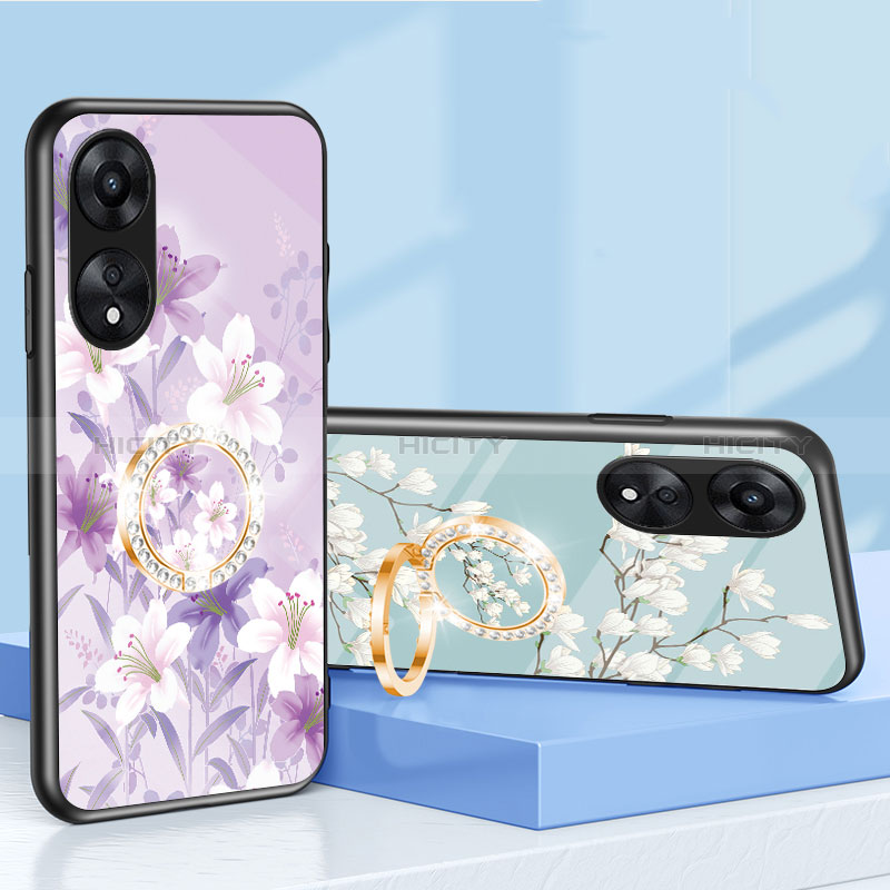 Oppo A38用ハイブリットバンパーケース プラスチック 鏡面 花 カバー S01 Oppo 