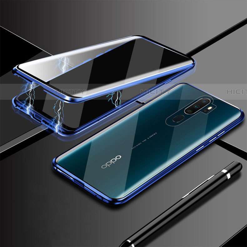 Oppo A5 (2020)用ケース 高級感 手触り良い アルミメタル 製の金属製 360度 フルカバーバンパー 鏡面 カバー M02 Oppo 