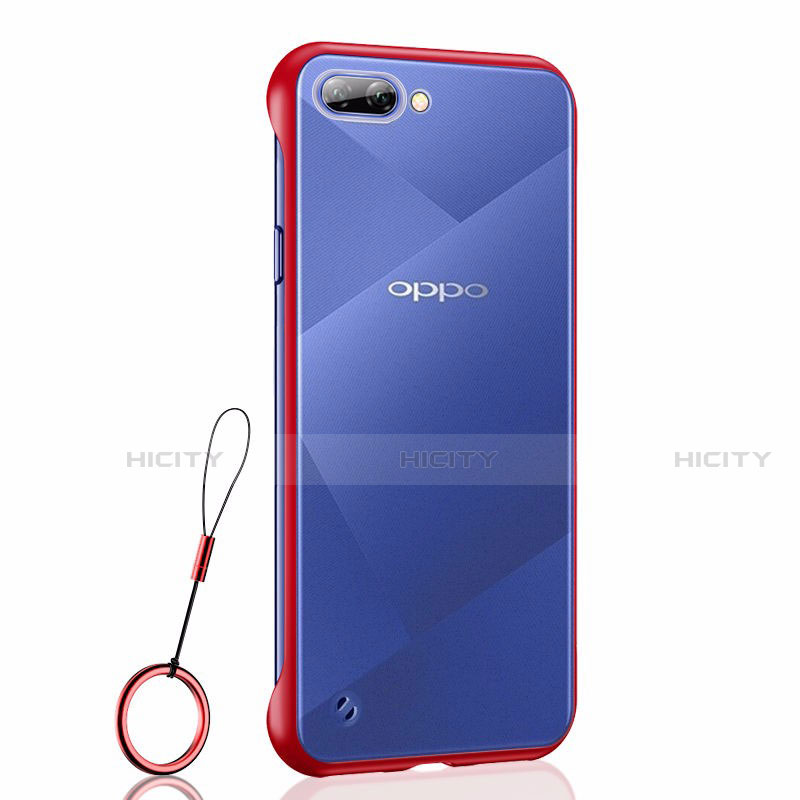 Oppo A5用ハードカバー クリスタル クリア透明 H02 Oppo レッド