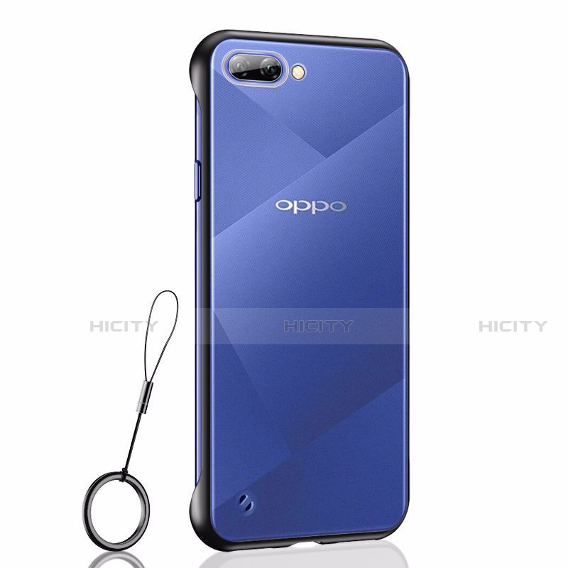 Oppo A5用ハードカバー クリスタル クリア透明 H02 Oppo ブラック