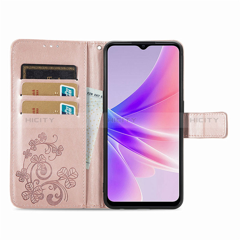 Oppo A57 5G用手帳型 レザーケース スタンド 花 カバー Oppo 