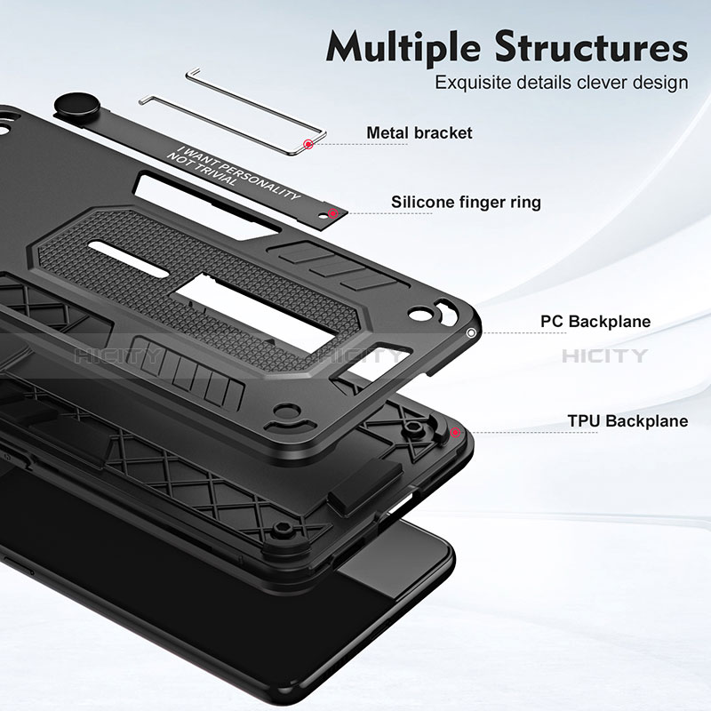 Oppo A58 5G用ハイブリットバンパーケース スタンド プラスチック 兼シリコーン カバー H01P Oppo 