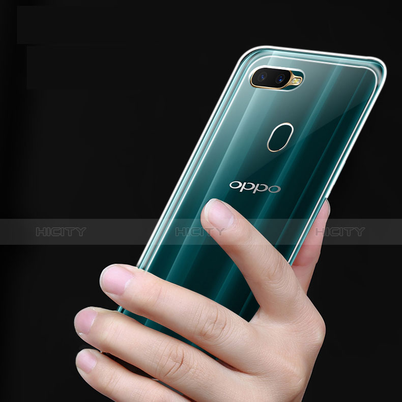 Oppo A7用極薄ソフトケース シリコンケース 耐衝撃 全面保護 クリア透明 T02 Oppo クリア