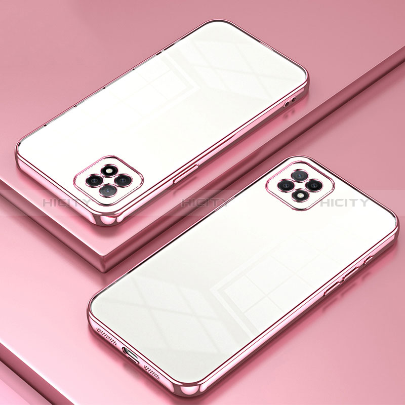 Oppo A72 5G用極薄ソフトケース シリコンケース 耐衝撃 全面保護 クリア透明 SY1 Oppo ローズゴールド