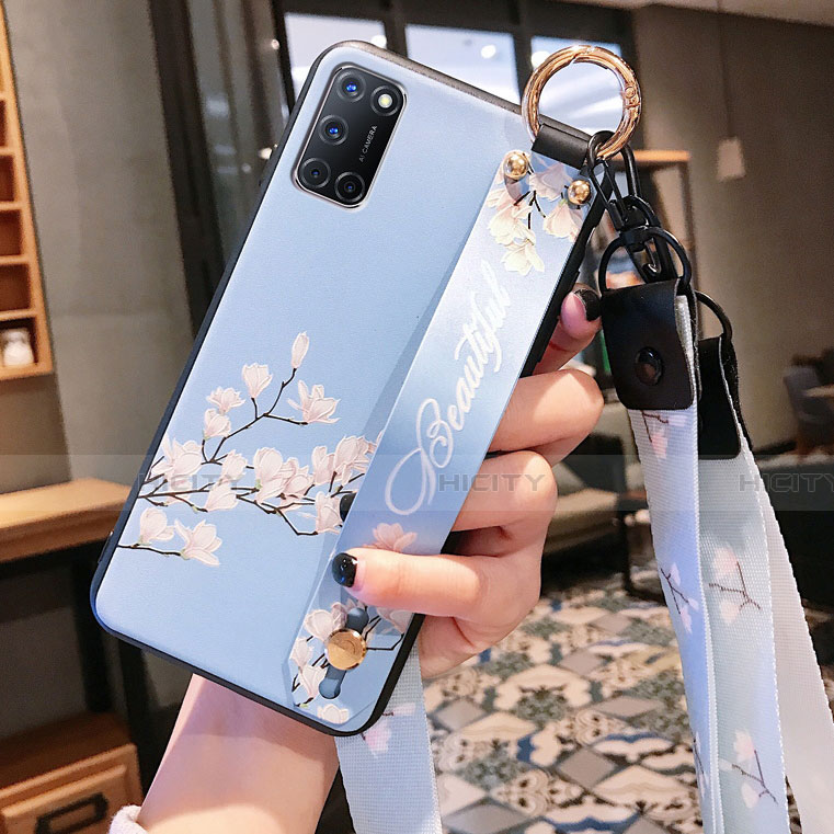 Oppo A72用シリコンケース ソフトタッチラバー 花 カバー S02 Oppo 