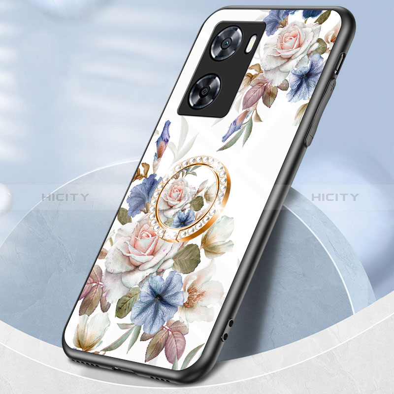 Oppo A77 4G用ハイブリットバンパーケース プラスチック 鏡面 花 カバー S01 Oppo 