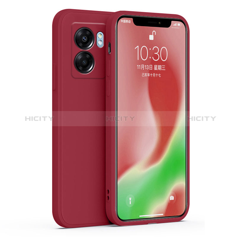 Oppo A77 5G用360度 フルカバー極薄ソフトケース シリコンケース 耐衝撃 全面保護 バンパー S01 Oppo ワインレッド