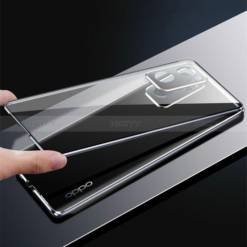 Oppo A77 5G用ケース 高級感 手触り良い アルミメタル 製の金属製 360度 フルカバーバンパー 鏡面 カバー P01 Oppo 