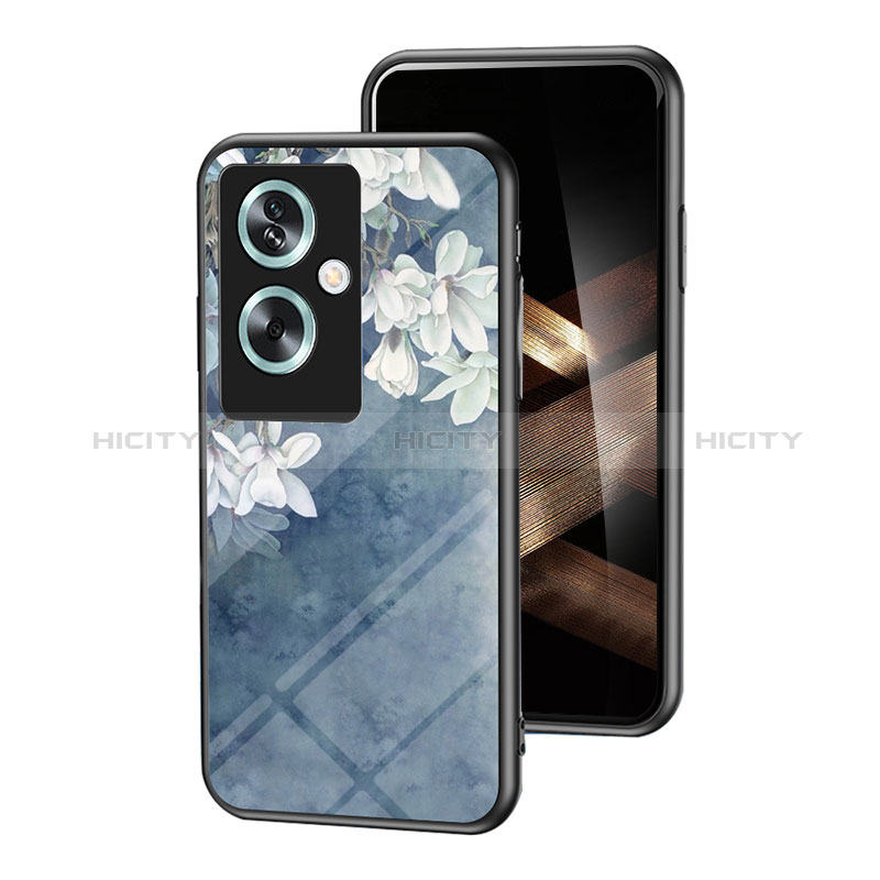 Oppo A79 5G用ハイブリットバンパーケース プラスチック 鏡面 花 カバー Oppo 