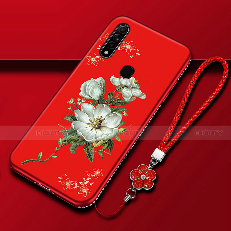 Oppo A8用シリコンケース ソフトタッチラバー 花 カバー Oppo 