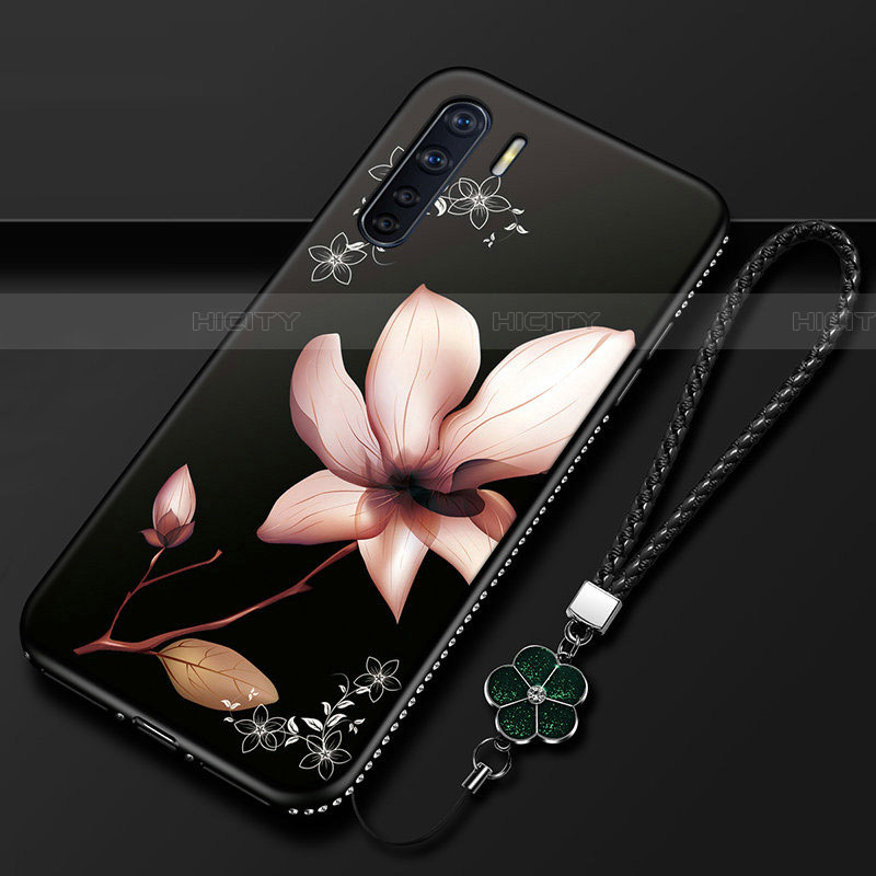 Oppo A91用シリコンケース ソフトタッチラバー 花 カバー S01 Oppo オレンジ