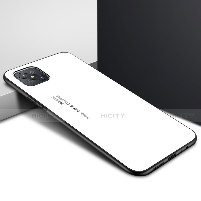 Oppo A92s 5G用ハイブリットバンパーケース プラスチック 鏡面 カバー Oppo 